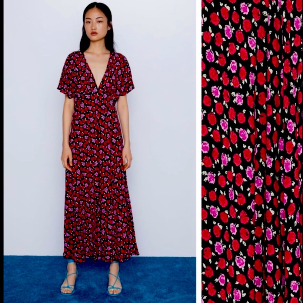 Zara floral maxi dress